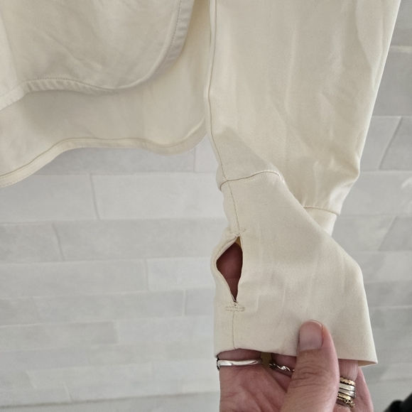 Varley Kearney Long Sleeved Top Blush Marl Cream Ivory Thumbholes Scoop Neck XS - Picture 6 of 10